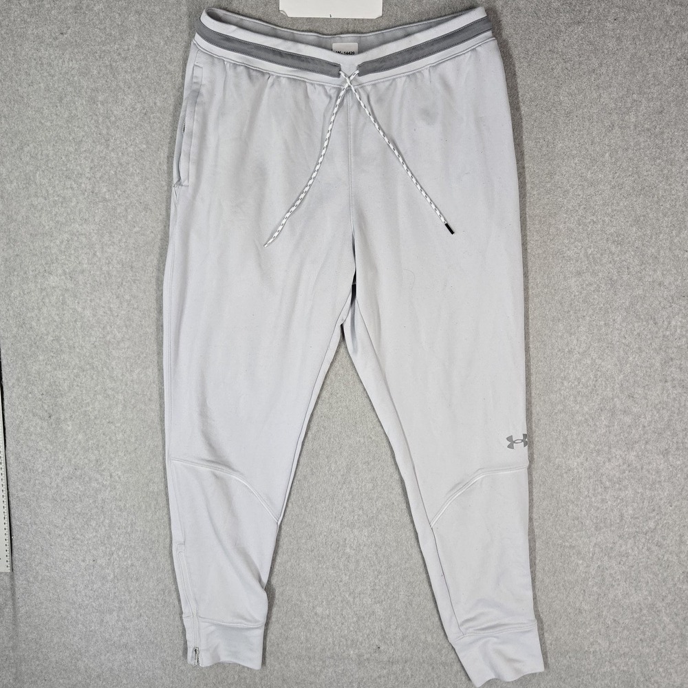 Under Armour Men Activewear Pants XL Light‎ Gray Jogger Sweatpants Loose